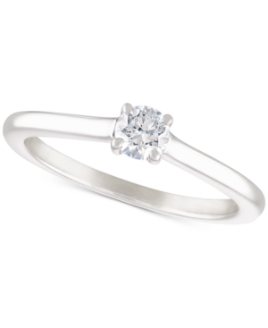 image of Certified Diamond Solitaire Engagement Ring (1/4 ct. t.w.) in 14k White Gold