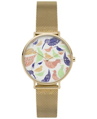 Skagen - Women's Aaren Gold-Tone Stainless Steel Mesh Bracelet Watch 36mm Created for Macy's