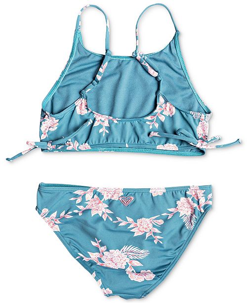 Roxy Big Girls 2Pc. Printed Crop Top Swim Set & Reviews Swimwear Kids Macy's