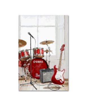 Trademark Global The Macneil Studio 'drums And Guitar' Canvas Art In Multi