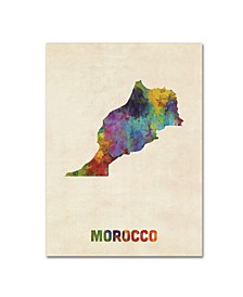 Michael Tompsett 'Morocco Watercolor Map' Canvas Art - 14" x 19"