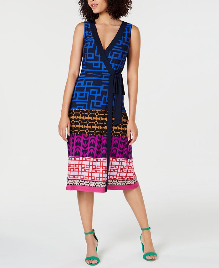 Trina Turk Sleeveless Printed Wrap Dress - Macy's