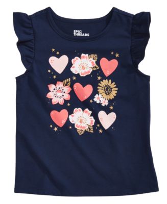Epic Threads Toddler Girls Hearts-Print T-Shirt, Created for Macy's ...