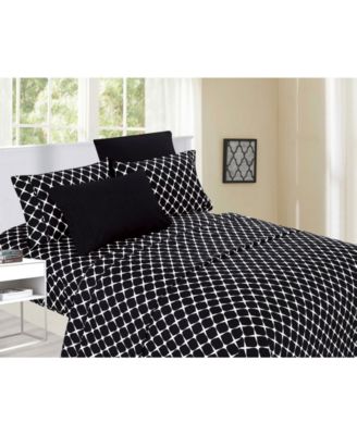 Geometric Printed Microfiber 6-Pc. Sheet Set, Queen