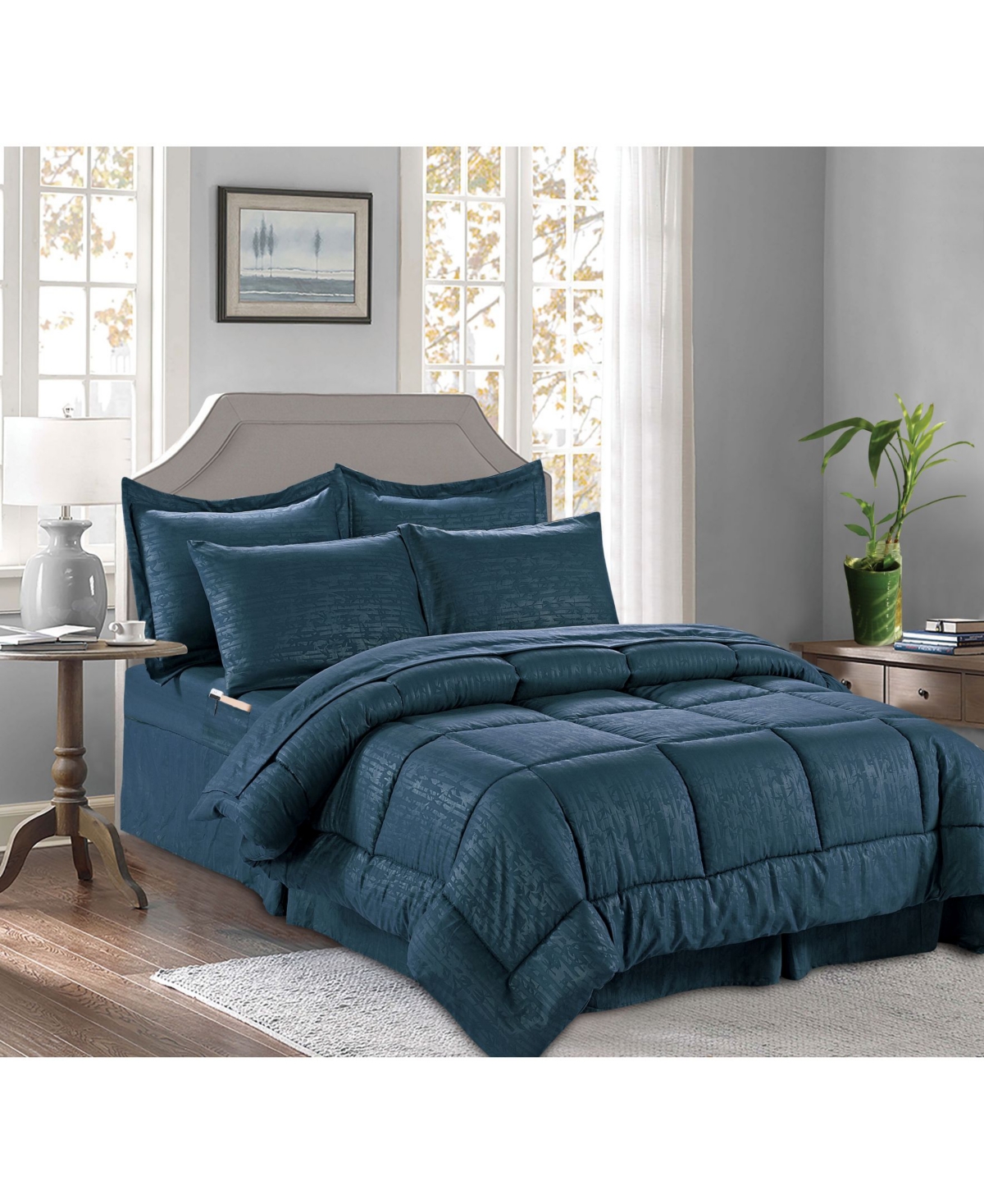 Elegant Comfort Bamboo Pinted 8 Pc. Comforter Set, King/Califorina