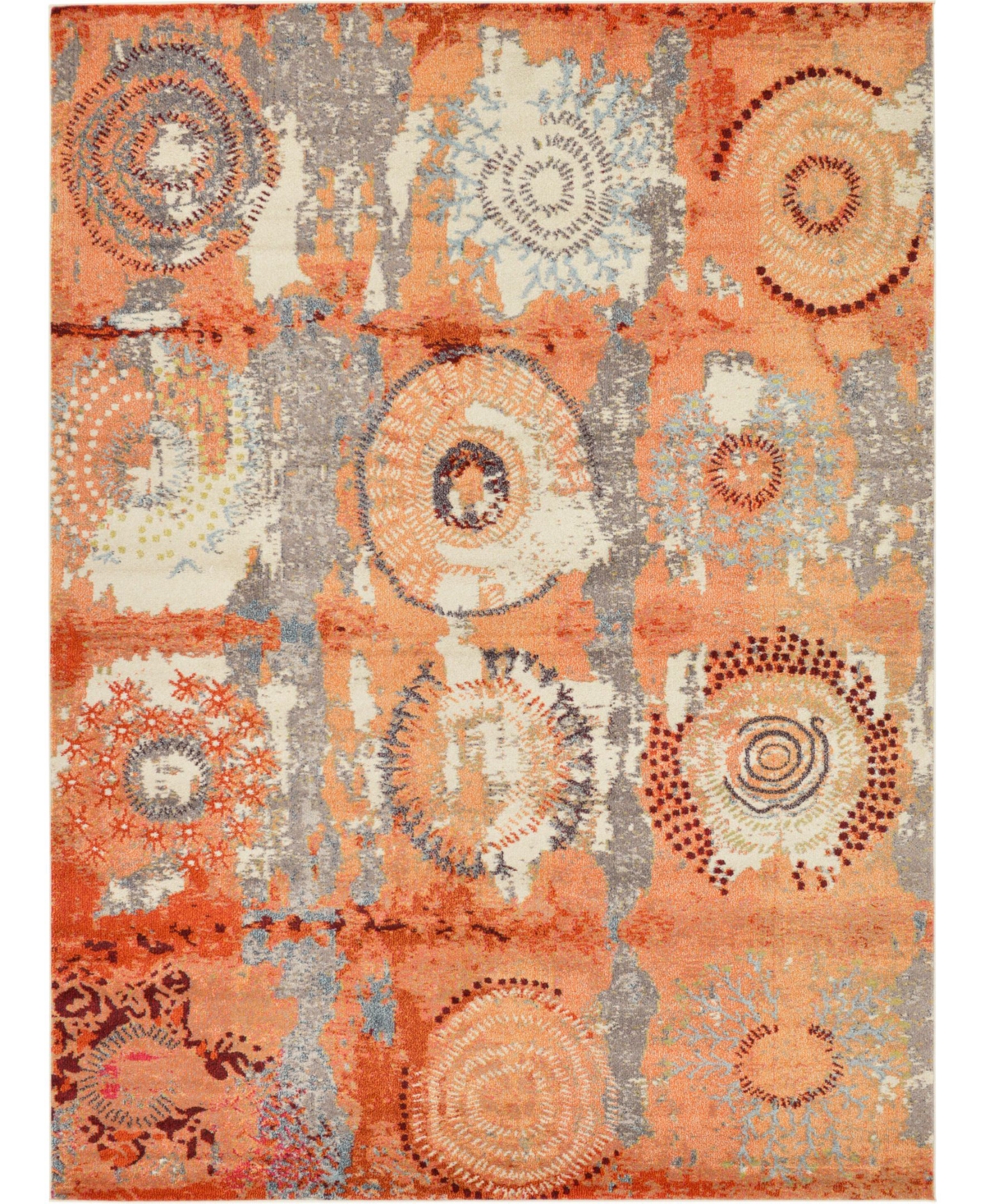 Bayshore Home Newwolf New3 8' x 11' Area Rug - Orange