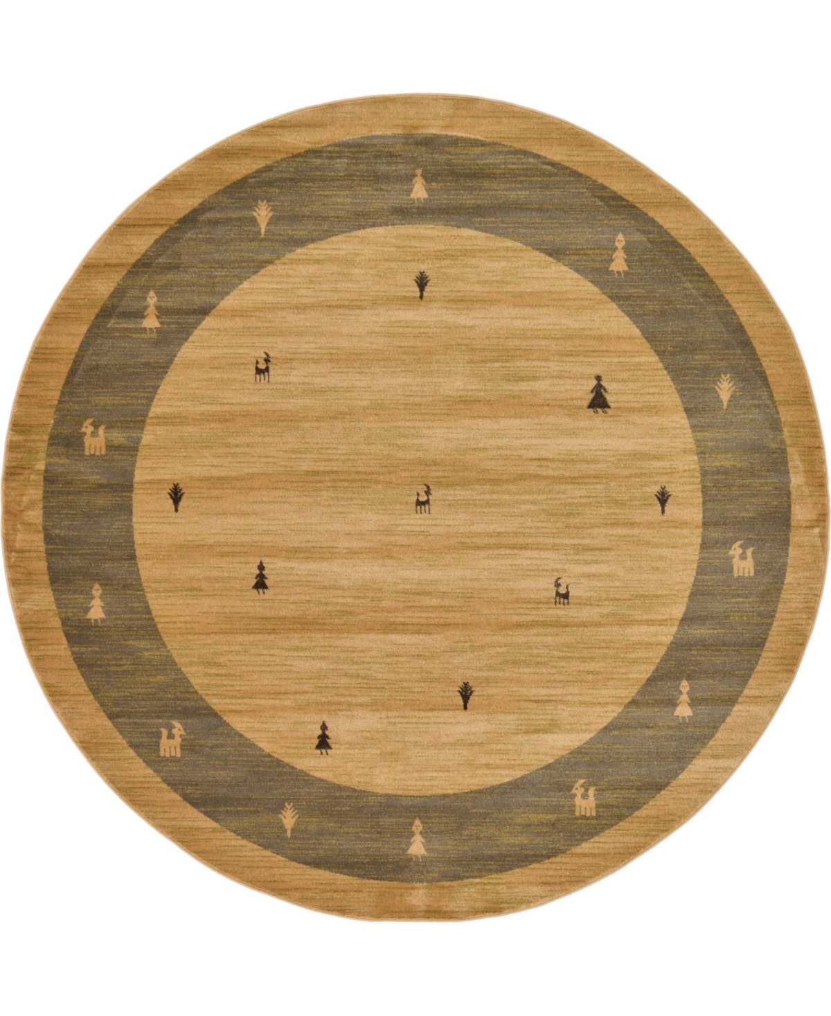 Bayshore Home Ojas Oja1 Tan 8' x 8' Round Area Rug - Tan