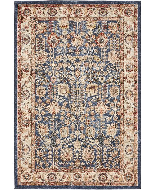 Bridgeport Home Shangri Shg2 Navy Blue 4 X 6 Area Rug Reviews Rugs Macy S