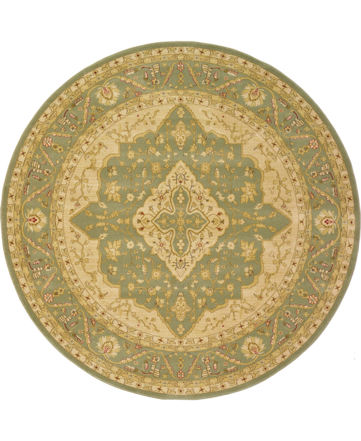 Bayshore Home Orwyn Orw7 8' x 8' Round Area Rug - Light Green