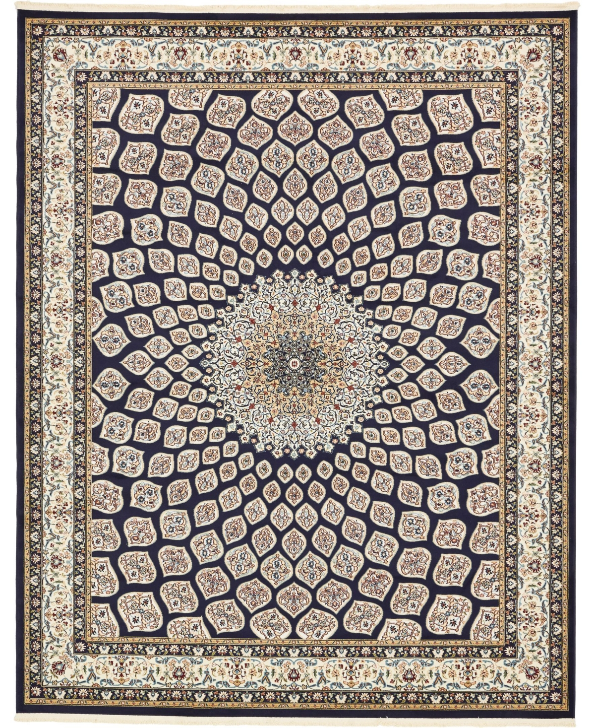 Bayshore Home Zara Zar1 8' x 10' Area Rug - Navy Blue