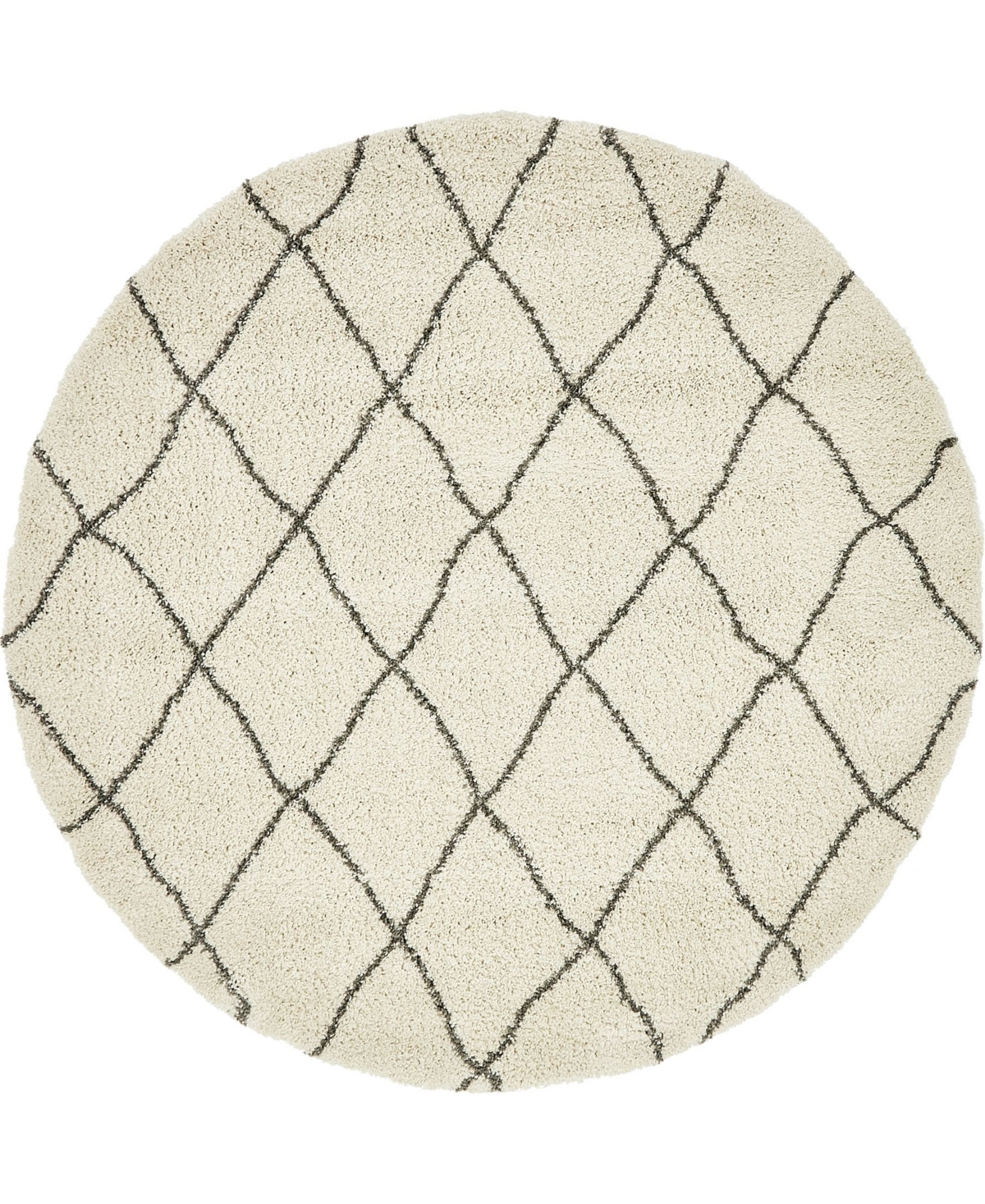 Bayshore Home Fazil Shag Faz3 8' x 8' Round Area Rug - Ivory
