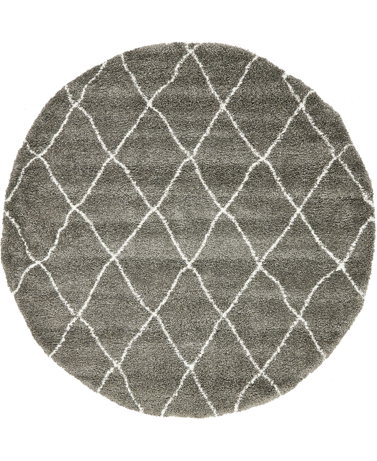 Bayshore Home Fazil Shag Faz3 8' x 8' Round Area Rug - Gray
