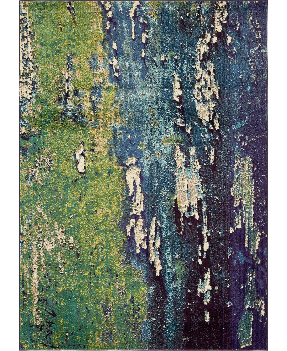 Bayshore Home Newwolf New4 Navy Blue 8' x 11' Area Rug - Navy Blue