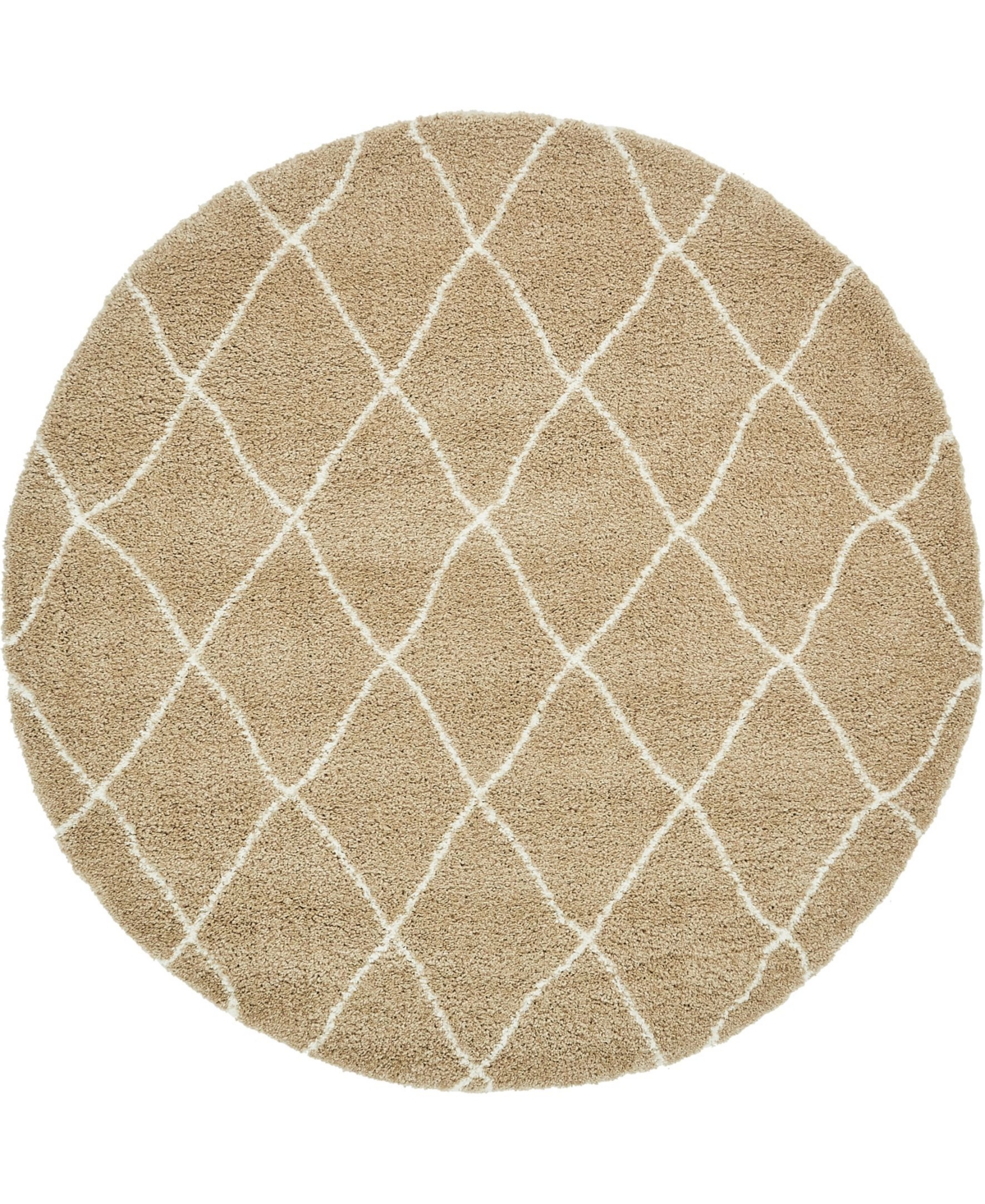Bayshore Home Fazil Shag Faz3 8' x 8' Round Area Rug - Taupe