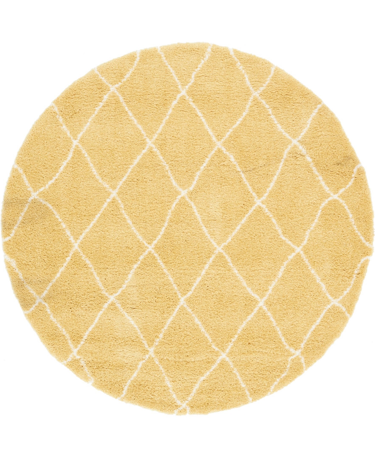 Bayshore Home Fazil Shag Faz3 8' x 8' Round Area Rug - Yellow