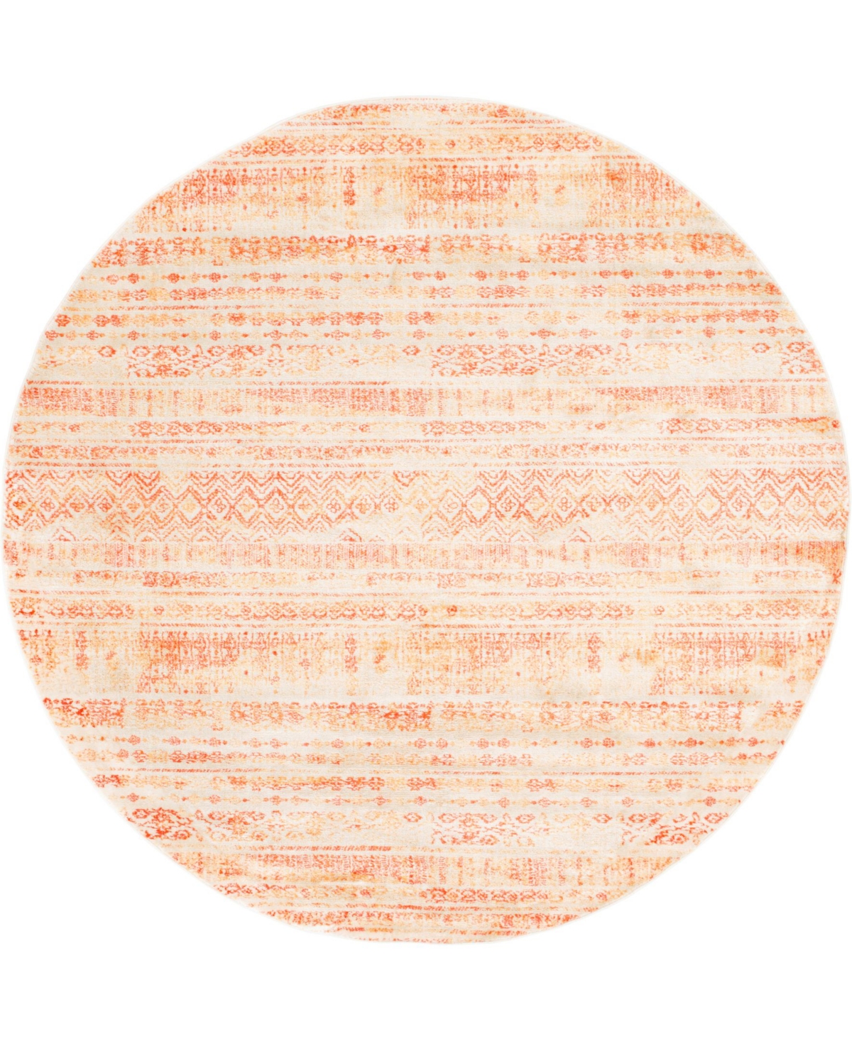 Bayshore Home Haven Hav2 8' x 8' Round Area Rug - Orange
