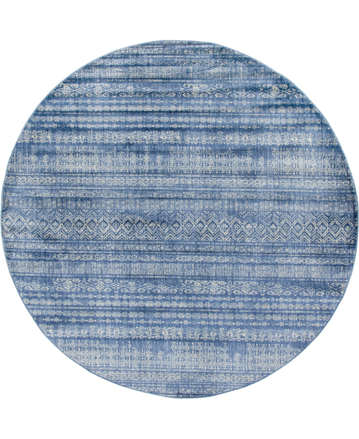 Bayshore Home Haven Hav2 8' x 8' Round Area Rug - Navy Blue