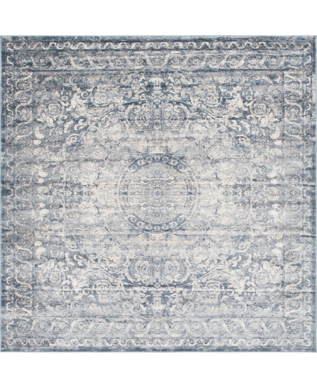 Bayshore Home Odette Ode7 7' x 7' Square Area Rug - Dark Blue