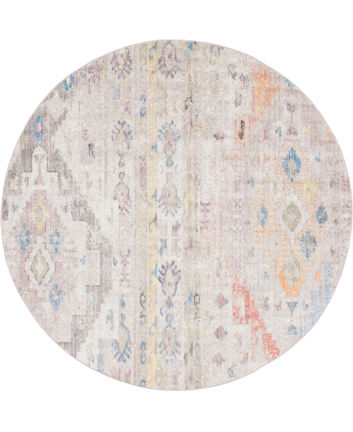 Bayshore Home Nira Nir2 8' x 8' Round Area Rug - Ivory/beige