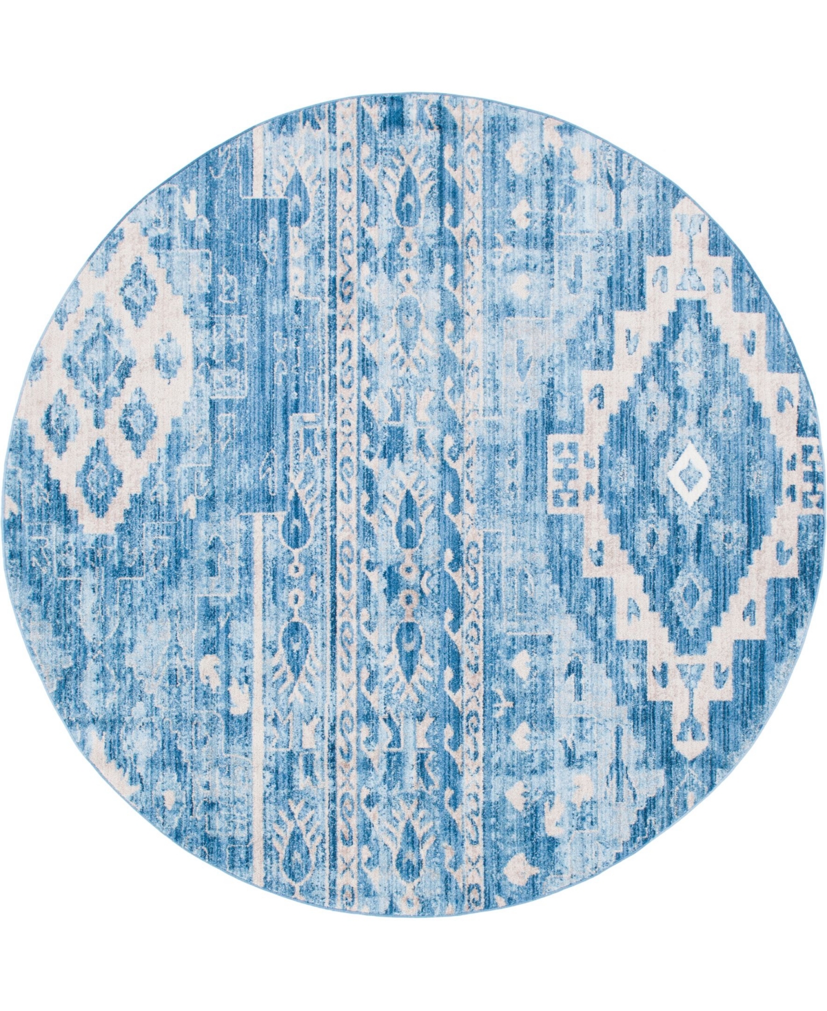 Bayshore Home Nira Nir2 8' x 8' Round Area Rug - Blue