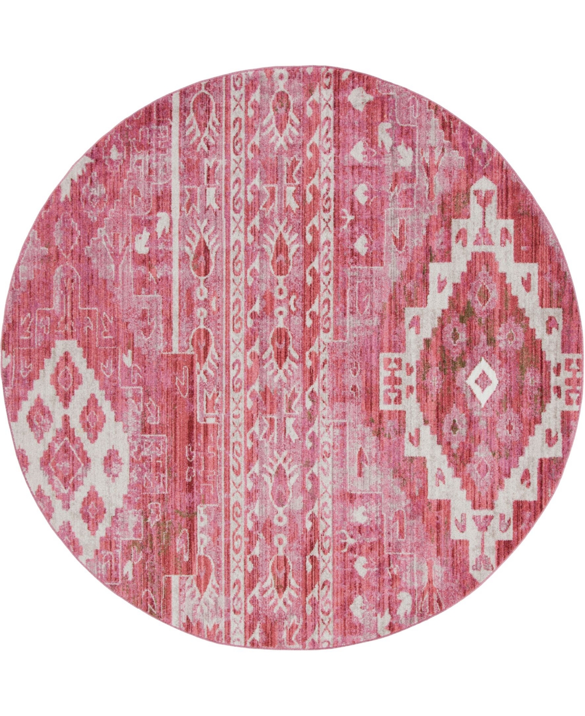 Bayshore Home Nira Nir2 8' x 8' Round Area Rug - Pink
