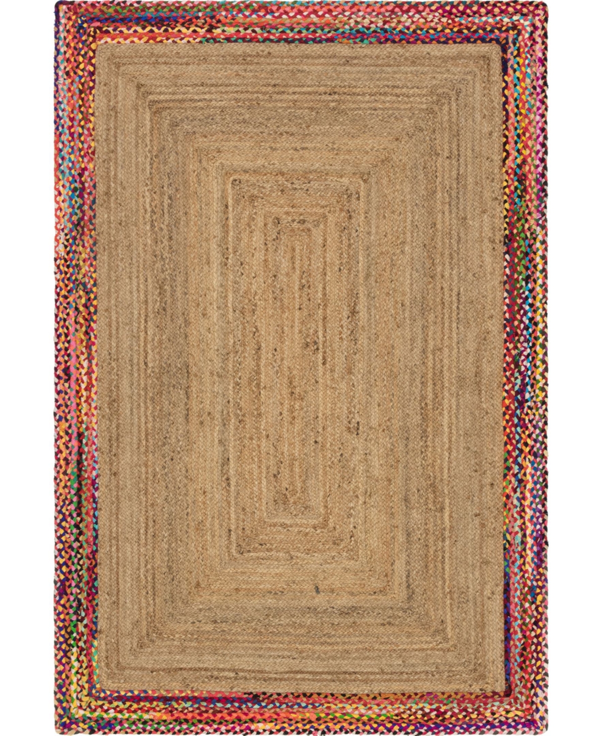 Bayshore Home Chindi Border Chb2 Natural 6' x 9' Area Rug - Natural