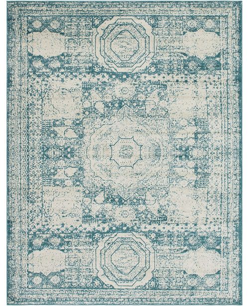 Bridgeport Home Mobley Mob2 Turquoise 8 X 10 Area Rug Reviews Rugs Macy S
