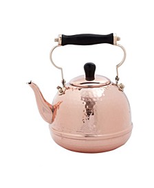 International Hammered Solid Copper Tea Kettle with Wood Handle, 2-Quart