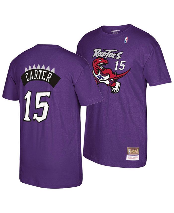 Men's Mitchell & Ness Vince Carter Purple/Red Toronto Raptors Big Tall Name Number Short Sleeve Hoodie
