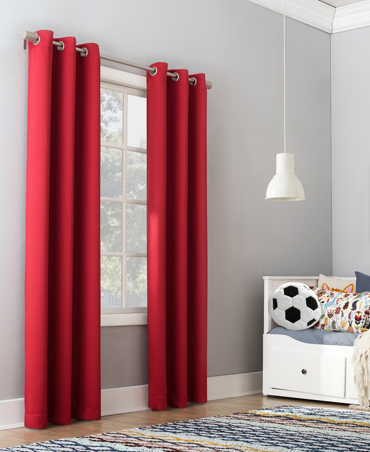 Sun Zero Riley Kids Bedroom Blackout Grommet Curtain Panel, 84