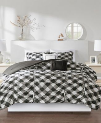 Intelligent Design - Kelsie Full/Queen 5 Piece Ruched Gingham Print Comforter Set