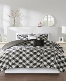 Kelsie Full/Queen 5-Pc. Ruched Gingham Print Comforter Set