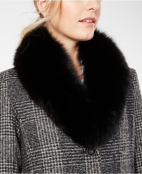 Forecaster Women's Fox Faux Collar Maxi Coat Black Size 16W