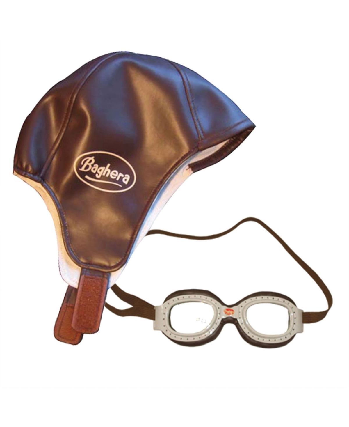 Baghera Kids' Racing Set Cap And Goggles In Brown