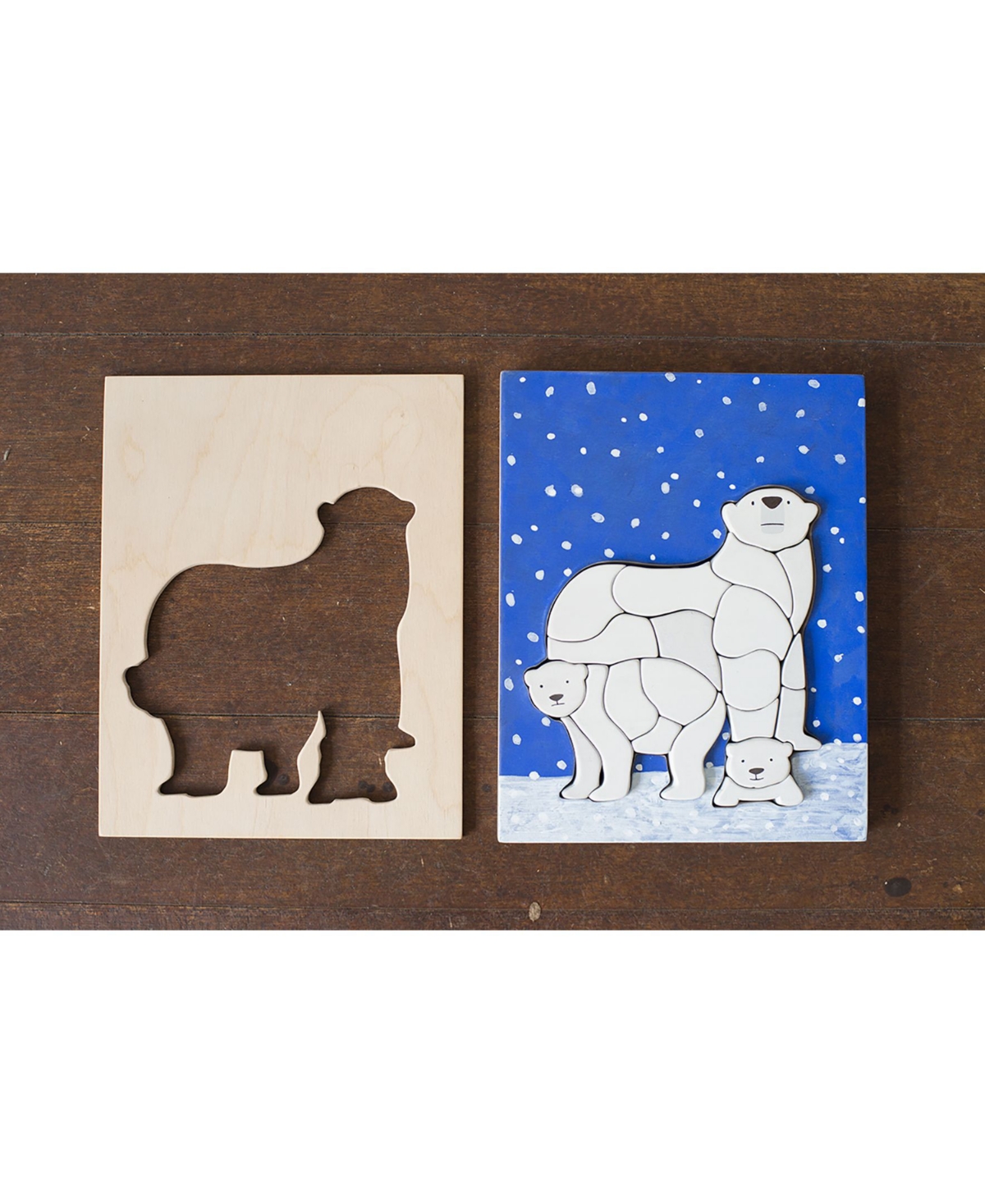 Shop Eguchi Toys Wooden Animal Puzzle In White