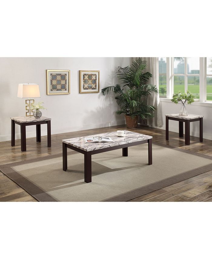 Acme Furniture Carly 3Piece CoffeeEnd Table Set Macy's
