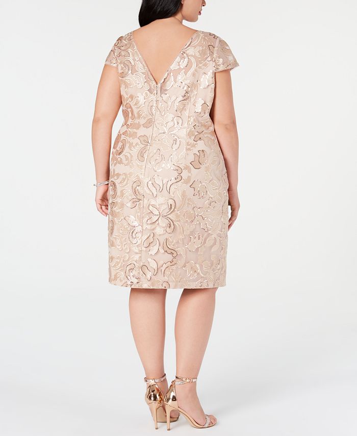 Calvin Klein Plus Size Embellished Embroidered Sheath Dress & Reviews ...
