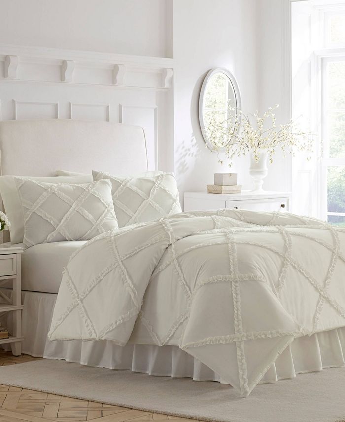 Laura Ashley Adelina White Duvet Set, King & Reviews Duvet Covers