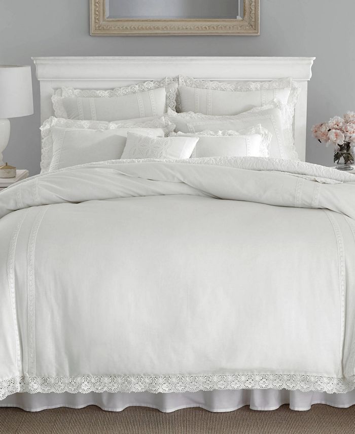 Laura Ashley Annabella Cotton 3 Piece Comforter Set, Full/Queen Macy's