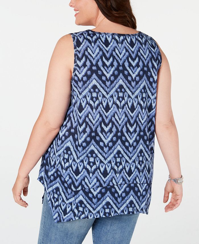Style & Co. Women's Handkerchief Hem Tank Top - Lightweight Relaxed Fit Blouse - View #2