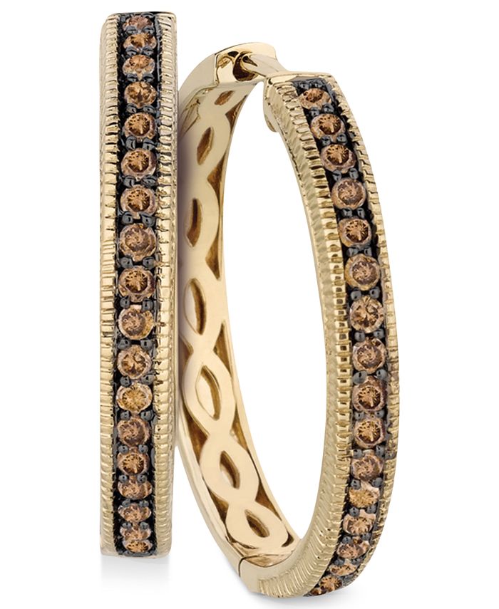 Le Vian Chocolate Diamonds® Hoop Earrings in 14k Gold (5/8 ct 