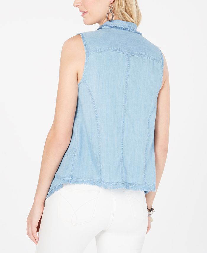 Style & Co Draped-Front Frayed-Hem Vest, Created for Macy's & Reviews ...
