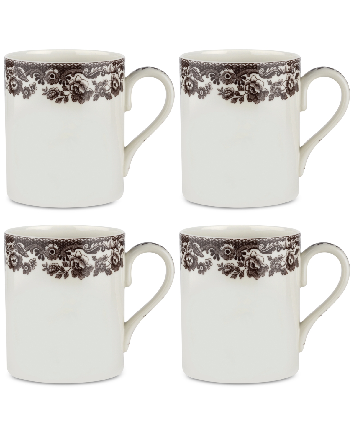 Delamere Mugs, Set of 4 - Brown