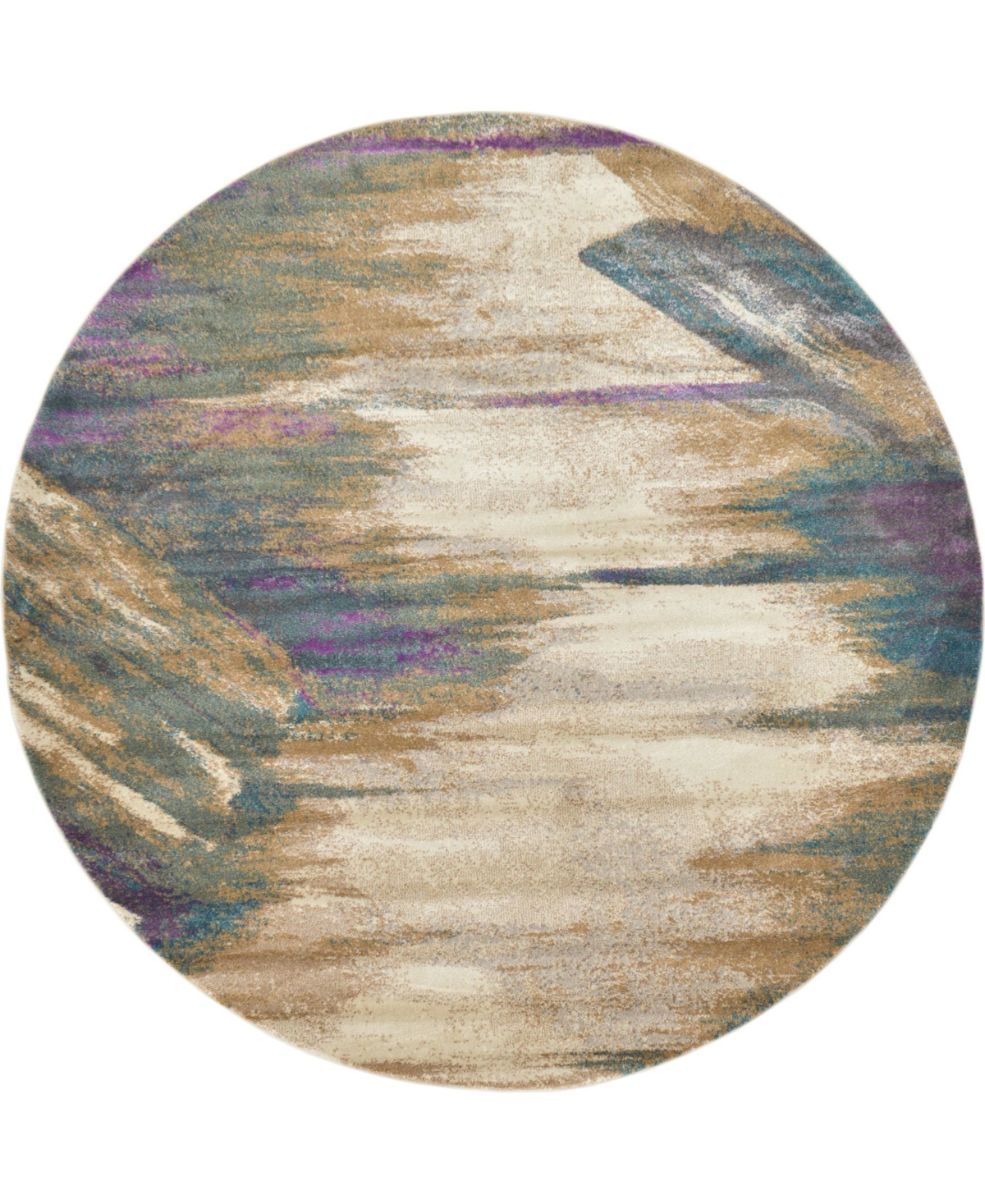 Bayshore Home Aroa Aro1 Beige 8' x 8' Round Area Rug - Beige