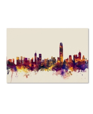 Trademark Global Michael Tompsett 'hong Kong Skyline' Canvas Art In Multi