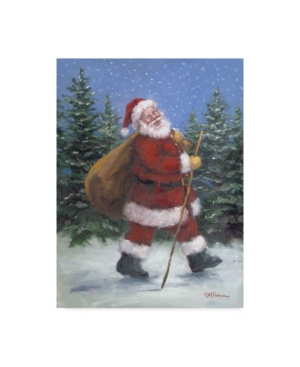 Trademark Global Mary Miller Veazie 'walking Santa' Canvas Art In Multi