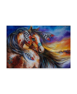 Trademark Global Marcia Baldwin '5 Feathers Indian War Horse' Canvas Art In Multi