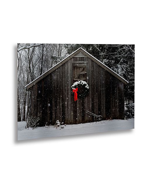 Trademark Global Kurt Shaffer Christmas Barn Snow Floating