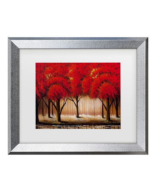 Trademark Global Masters Fine Art Parade Of Red Trees Ii Matted