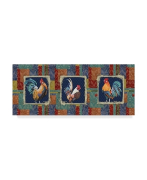 Trademark Global Jean Plout 'damask Rooster Panels' Canvas Art In Multi